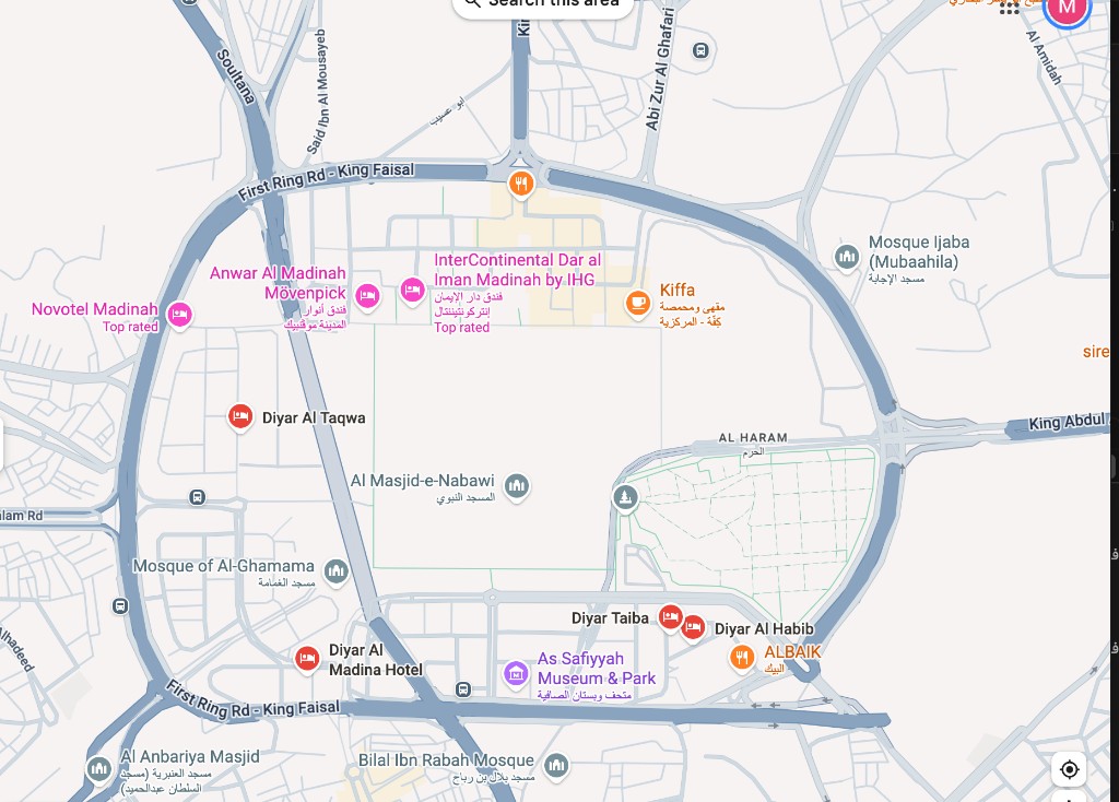 Markaziyah circle — walking distance to Masjid an-Nabawi.
